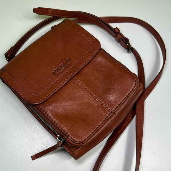 American Leather Co. Handbags - American Leather Kansas Crossbody HandBag 100% Genuine Leather Purse Multi-Pocke